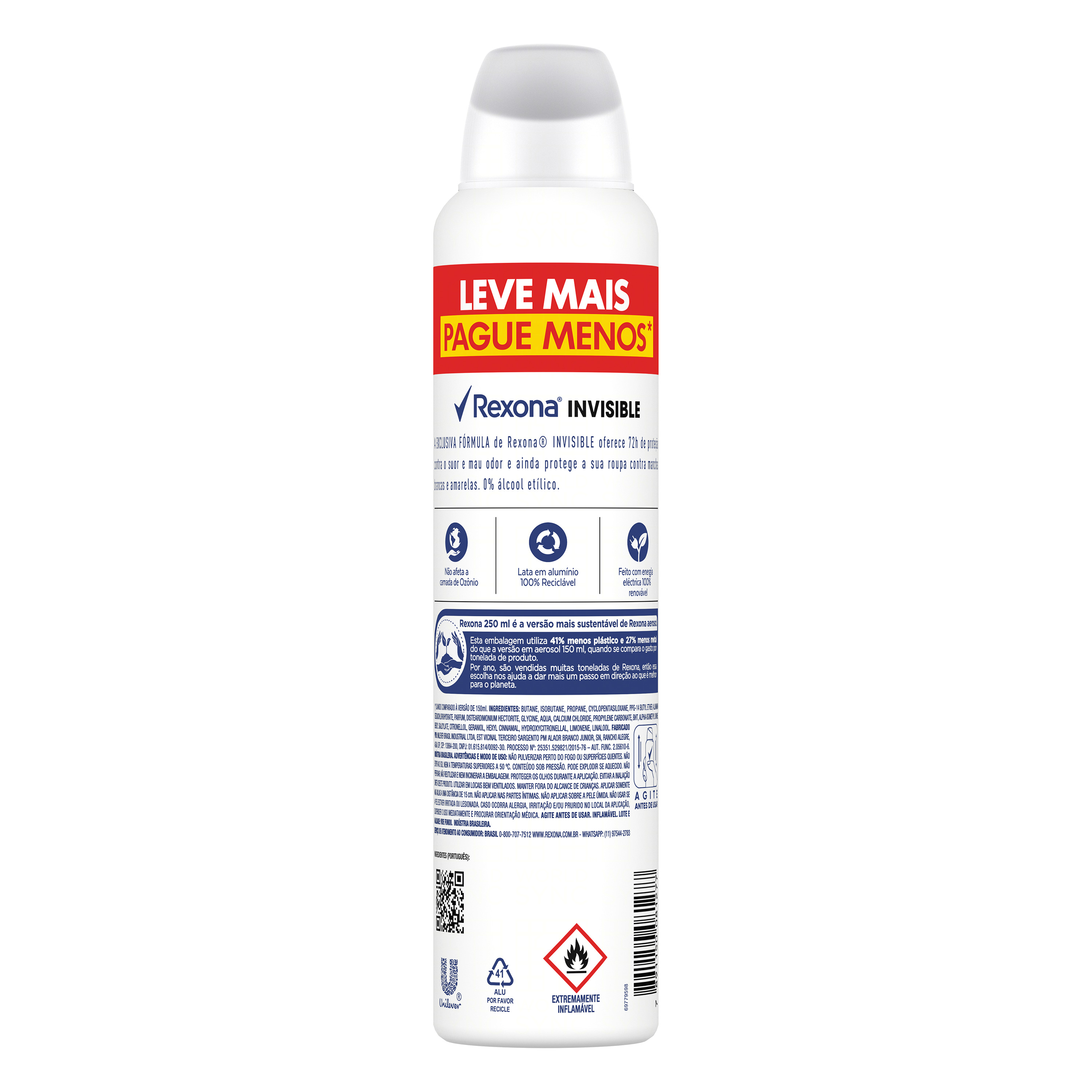Desodorante Aerosol Rexona Ap Invisible 250ml